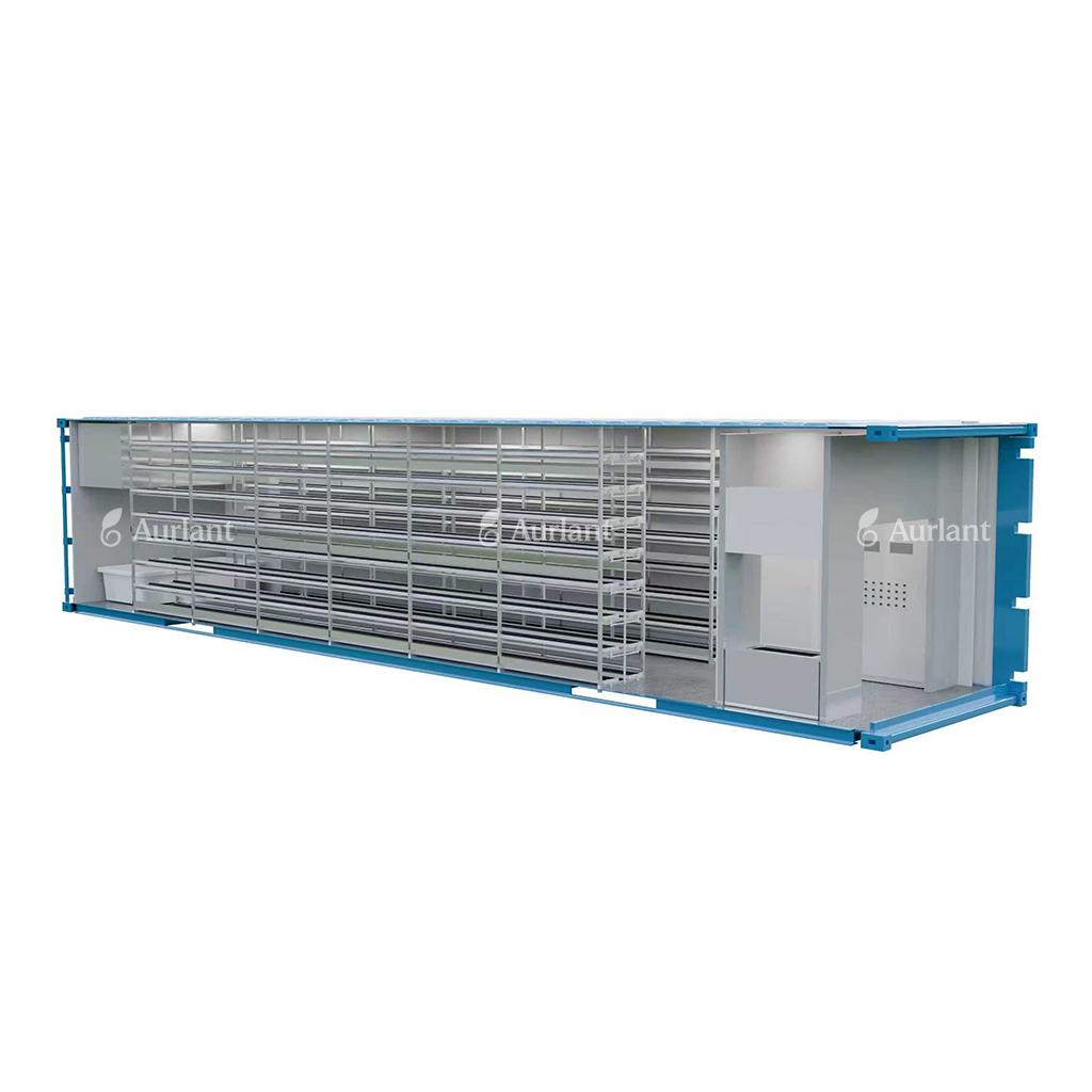 AURLANT Indoor Container Plant Factory Hydroponics 40HQ Freezer Shipping Container Farm Hydroponic Green Grass Fodder Machine