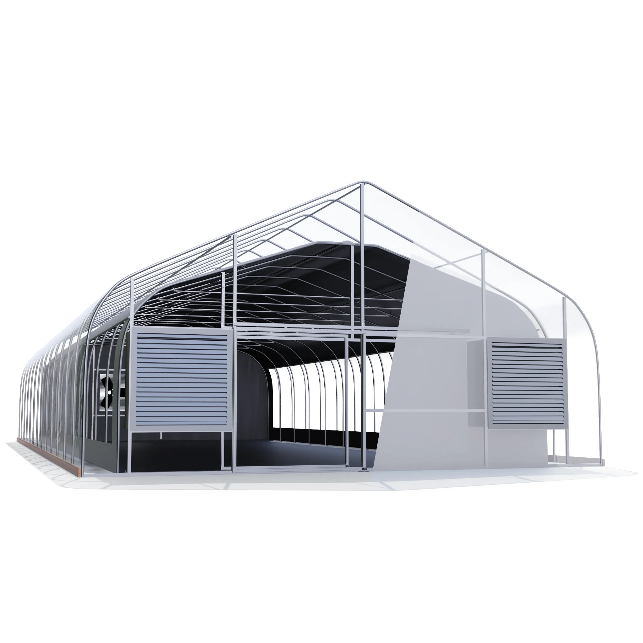 Galvanized Steel Hemp Commercial Greenhouse Structure Kits Light Deprivation Polycarbonate Greenhouse With Blackout System