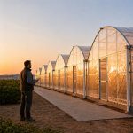 Multi span film greenhouse for tomatoes