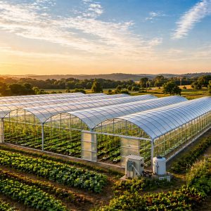 Large Multi-Span Film Tunnel Greenhouse