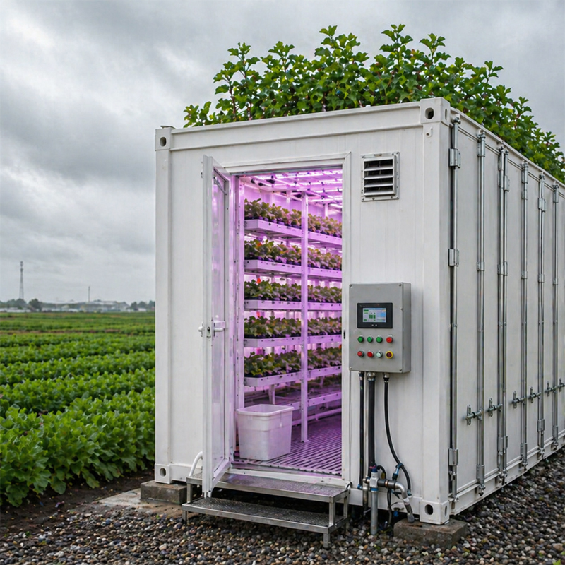 Container Farm Hydroponic System for Vertical Farming