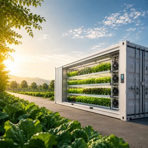 NFT hydroponic container system for leafy greens cultivation