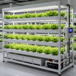 Indoor vertical NFT hydroponic growing system with multiple planting layers