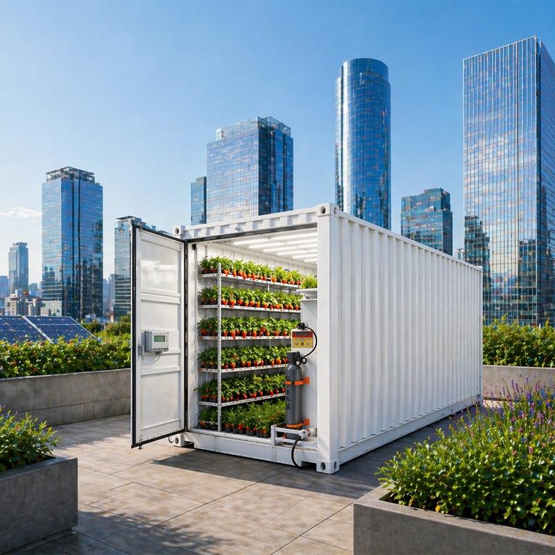 Container Farm Hydroponic System for Vertical Farming