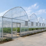 Modern multi span greenhouse structure with climate control system