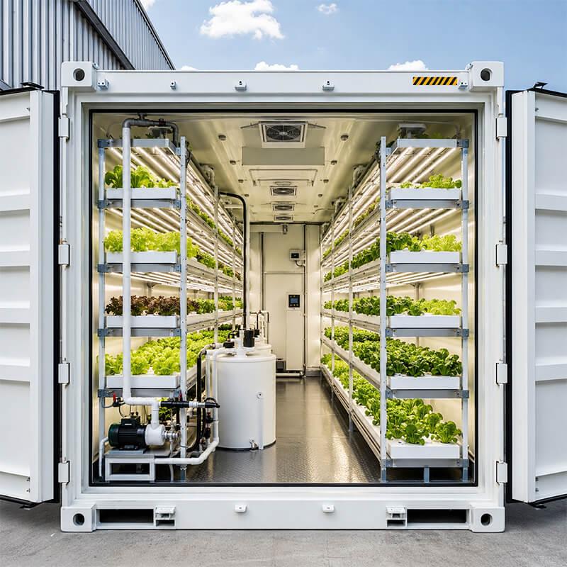 Smart Vertical Leafy Greens Container Farm System for Lettuce and Herbs