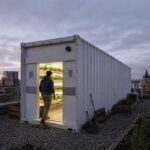 Smart container farm with vertical farming technology for year round crop production